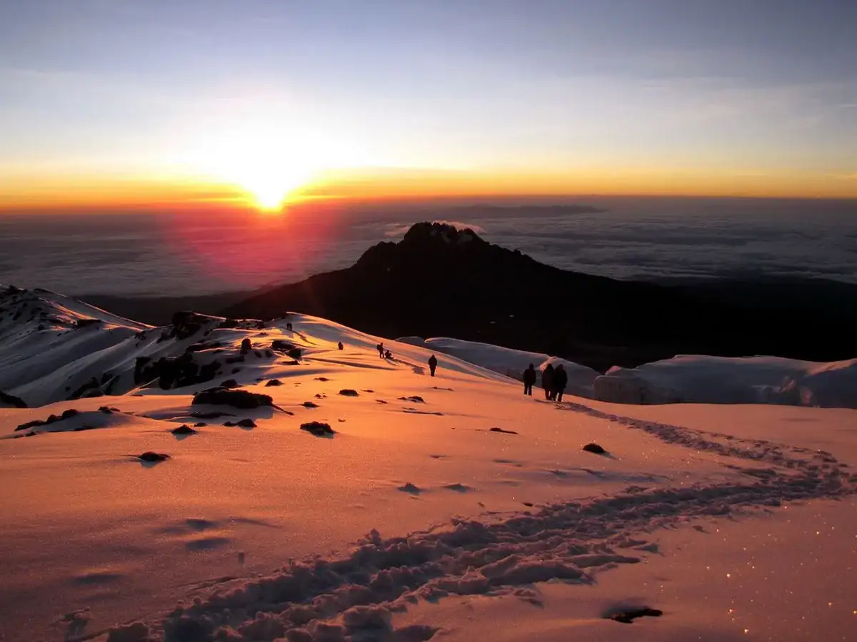Group of hikers on Kilimanjaro Marangu route